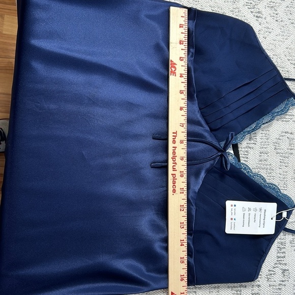Lus Chic NWT Navy Pajama Slip with Scalloped side slit Sz 3X - Picture 11 of 15